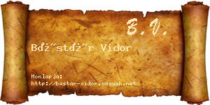 Bástár Vidor névjegykártya
